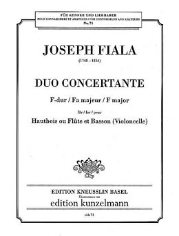 Joseph Fiala Notenblätter Duo concertante F-Dur