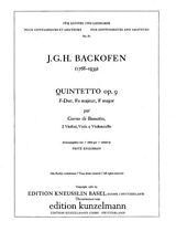 Johann Georg Heinrich Backofen Notenblätter Quintett F-Dur op.9