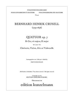 Bernhard Henrik Crusell Notenblätter Quartett D-Dur op.7