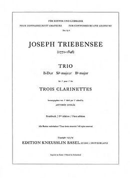 Joseph Triebensee Notenblätter Trio B-Dur