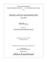 Franz Anton Hoffmeister Notenblätter Duos op.5