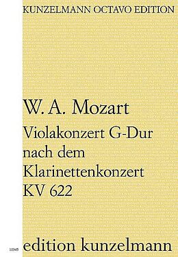 Wolfgang Amadeus Mozart Notenblätter Violakonzert G-Dur nach dem Klarinettenkonzert KV622