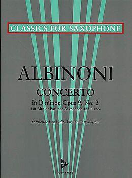Tomaso Albinoni Notenblätter Concerto d minor op.9,2 for