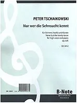 Peter Iljitsch Tschaikowsky Notenblätter Nur wer die Sehnsucht kennt op.6,6