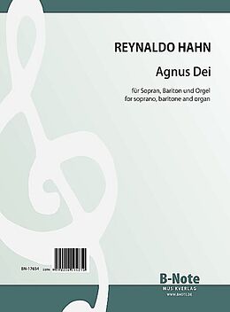 Reynaldo Hahn Notenblätter Agnus Dei