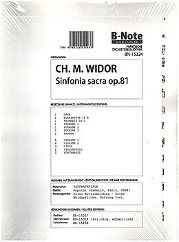 Charles Marie Jean Albert Widor Notenblätter Sinfonia sacra op.81