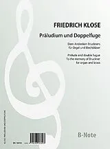 Friedrich Klose Notenblätter Präludiumjund Fuge Dem Andenken Bruckners