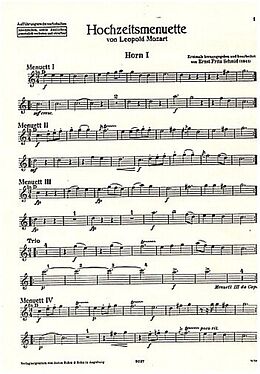 Leopold Mozart Notenblätter Hochzeitsmenuette