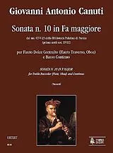 Giovanni Antonio Canuti Notenblätter Sonata No. 10 Fa-maggiore per flauto