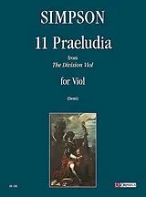 Christopher Simpson Notenblätter 11 praeludia da The