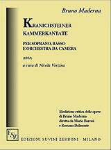 Bruno Maderna Notenblätter Kranichsteiner Kammerkantate (1953)