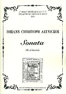 Johann Christoph (Altnikol) Altnickol Notenblätter Sonata per il cembalo