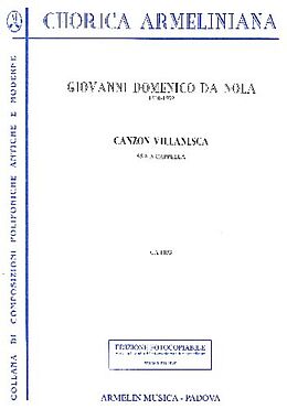 Giovanni Domenico da Nola Notenblätter Canzon Villanesca