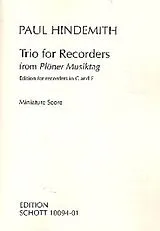 Paul Hindemith Notenblätter Trio