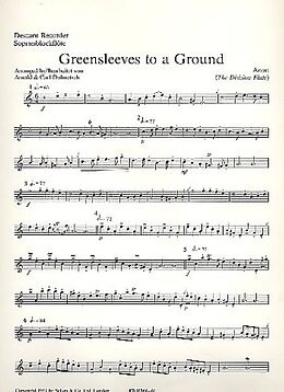 Anonymus Notenblätter Greensleeves to a Ground - 12 divisions