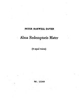 Sir Peter Maxwell Davies Notenblätter Alma redemptoris mater - carol on a medieval text