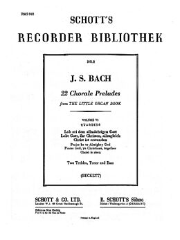 Johann Sebastian Bach Notenblätter 22 Chorale Preludes from The little Organ Book vol.6