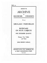 Girolamo Alessandro Frescobaldi Notenblätter Ricercare in four Subjects
