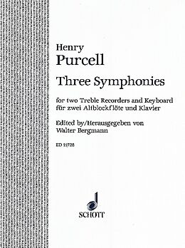 Henry Purcell Notenblätter 3 Symphonies