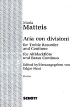 Nicola Matteis Notenblätter Aria con divisioni