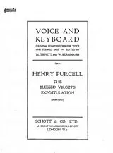 Henry Purcell Notenblätter The blessed virgins expostulation