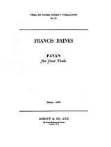 Francis Athelstan Baines Notenblätter Pavane