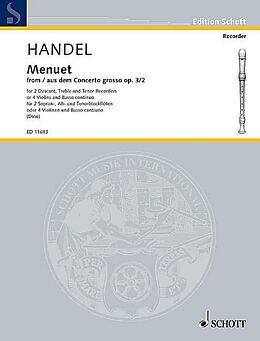 Georg Friedrich Händel Notenblätter Minuet from Concerto grosso op.3,2