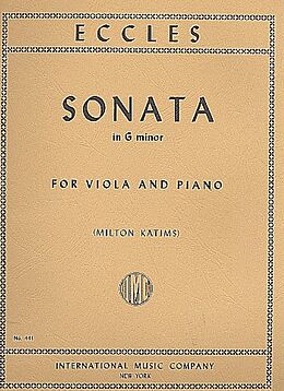 Henry Eccles Notenblätter Sonata g minor