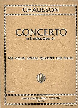 Ernst Amédée Chausson Notenblätter Concerto D major op.21