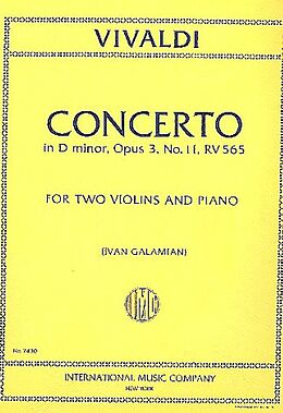 Antonio Vivaldi Notenblätter Concerto d minor F.IV-2 op.3,11