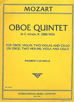 Wolfgang Amadeus Mozart Notenblätter Quintet c minor KV 388 (406)