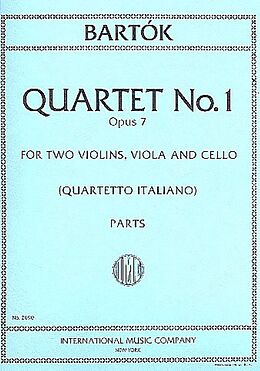 Béla Bartók Notenblätter Quartet no.1 op.7