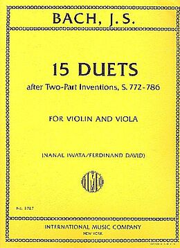 Johann Sebastian Bach Notenblätter 15 Duets