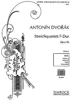 Antonin Leopold Dvorak Notenblätter Streichquartett F-Dur op.96