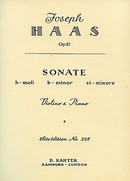 Joseph Haas Notenblätter Sonate h-Moll op.21