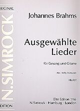 Johannes Brahms Notenblätter Ausgewählte Lieder Band 1