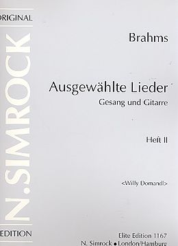 Johannes Brahms Notenblätter Ausgewählte Lieder Band 2