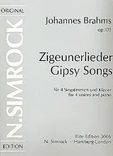 Johannes Brahms Notenblätter Zigeunerlieder op.103