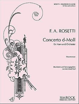 Antonio (Franz Anton Rössler) Rosetti Notenblätter Konzert d-Moll