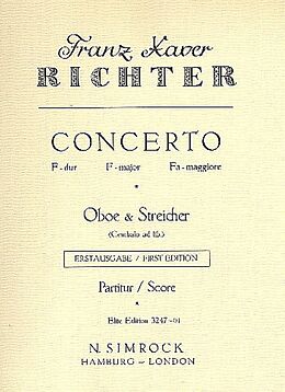 Franz Xaver Richter Notenblätter Konzert F-Dur