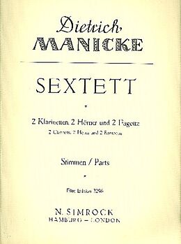 Dietrich Manicke Notenblätter Sextett