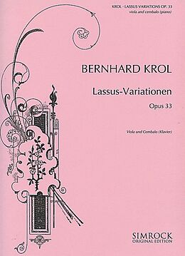Bernhard Krol Notenblätter Lassus-Variationen op.33