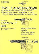 Giovanni Battista Riccio Notenblätter 2 Canzonas for tenor recorder and Bc