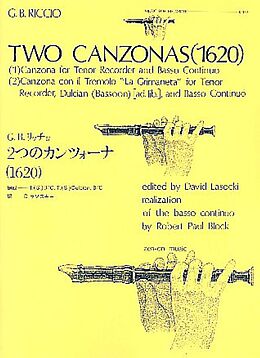 Giovanni Battista Riccio Notenblätter 2 Canzonas