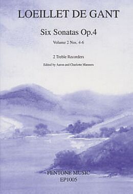 Jacques Loeillet Notenblätter 6 sonatas op.4 vol.2 (nos.4-6)