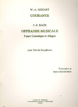  Notenblätter Courante (Mozart) et Offrande musicale (Bach)
