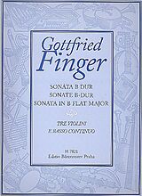 Gottfried Finger Notenblätter Sonate B-Dur für 3 Violinen und Bc