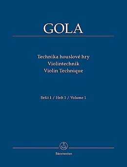 Zdenek Gola Notenblätter Violintechnik Band 1 (tschech/dt/en)