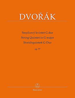 Antonin Leopold Dvorak Notenblätter Quintett G-Dur op.77