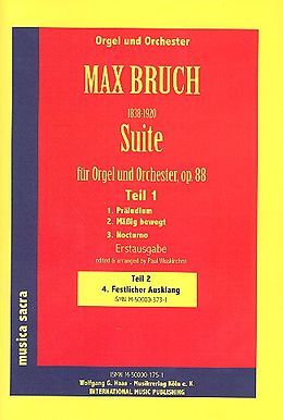 Max Bruch Notenblätter Suite op.88 Teil 1 für Orgel